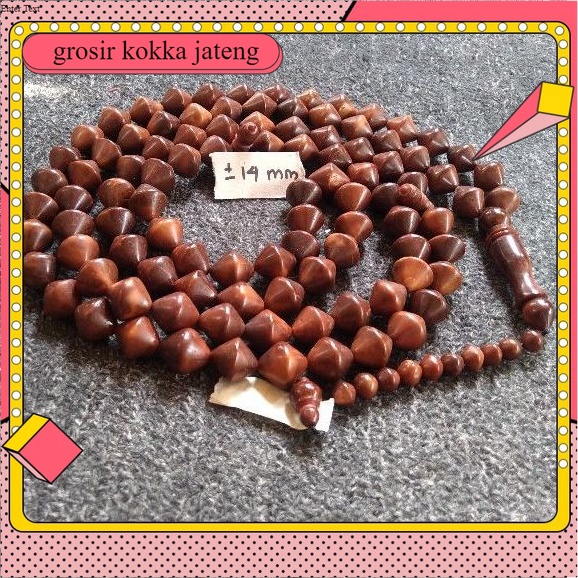 tasbih kokka wajik / gula aren jumbo  ± 14 mm ( 14mm ) 99 butir