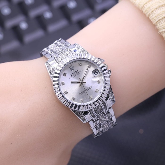 JAM TANGAN WANITA ROLEX OYSTER RANTAI DATE CEWEK ANALOG ADA 4 WARNA - JAM TANGAN ROLEX