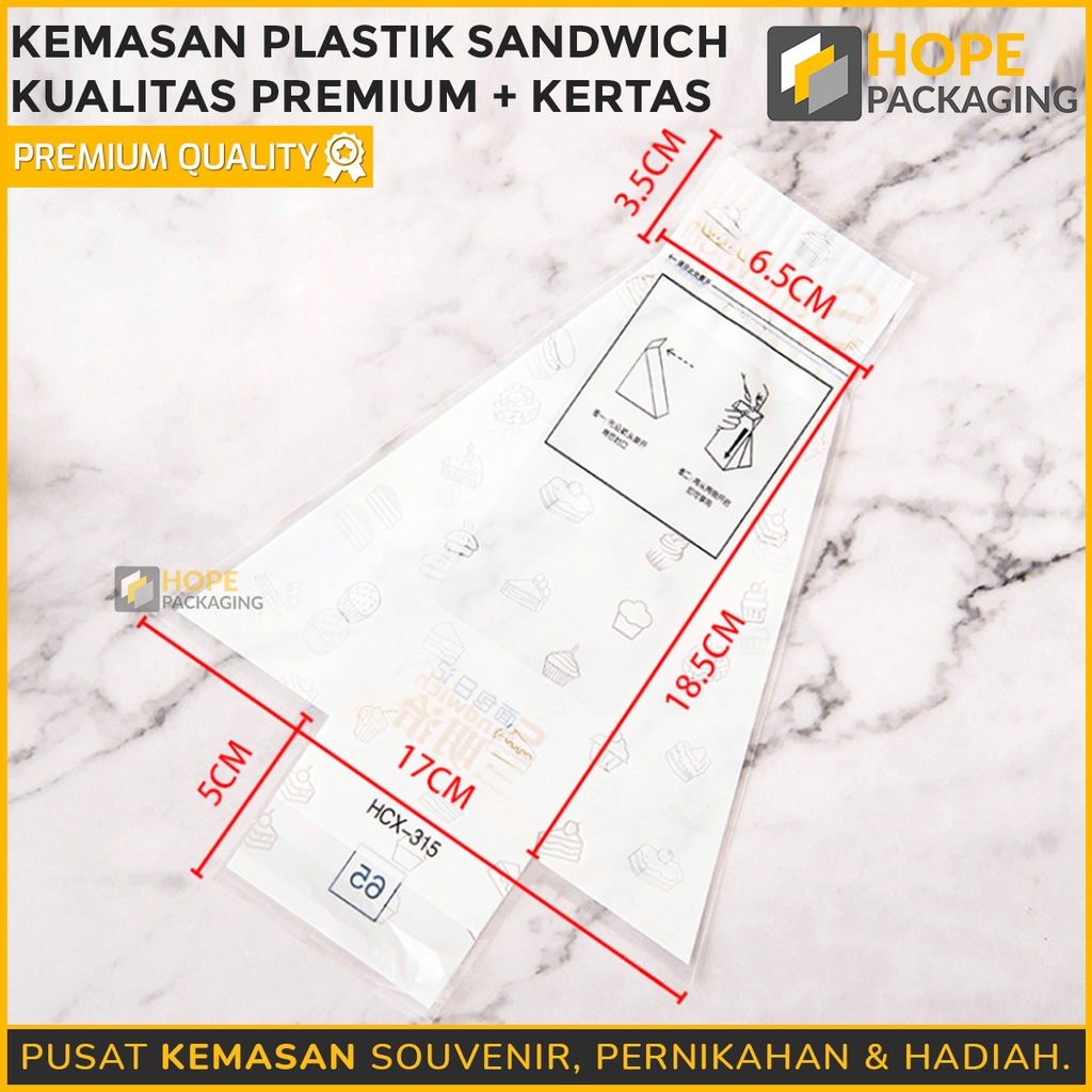 [Isi 5 pcs ] Kemasan plastik sandwich segitiga kualitas premium Tanpa kertas