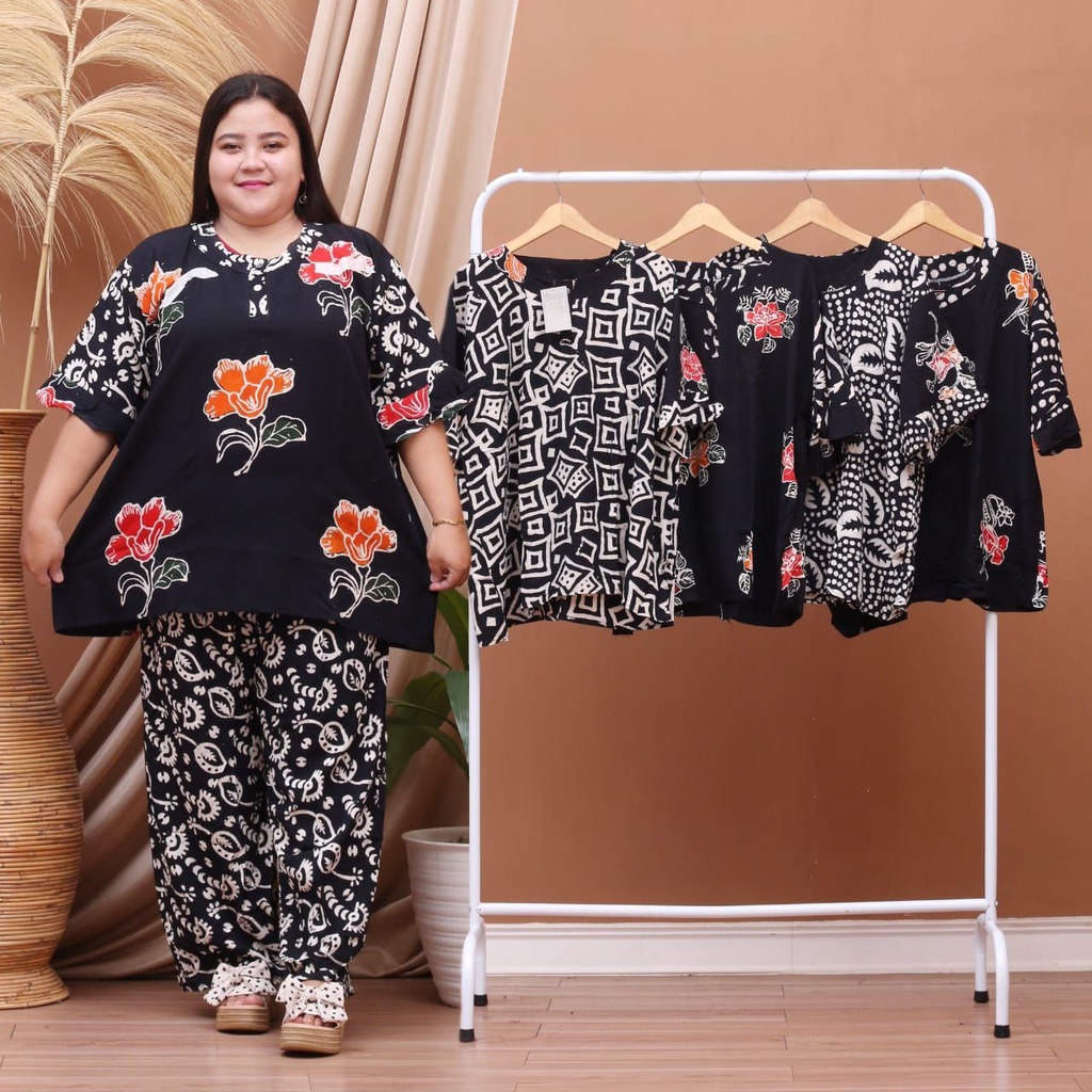 One Set Setelan Wanita Jumbo Big Size Bahan Rayon Tebal Premium