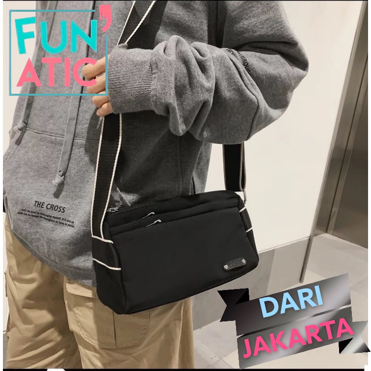 Funatic Tas selempang Pria Waistbag Import fashion Laki Laki Uk23.5x7.5x15cm FA984