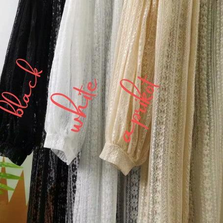 (HARGA SPESIAL) [ BISA COD ]  KARDIGAN BRUKAT MOTIF BUNGA / LONG CARDI OUTER BROKAT IMPORT / OUTER L