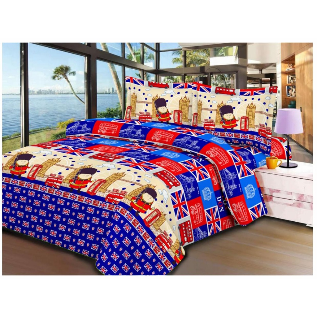 SPREI ESTETIK / AESTHETIC MOTIF AMERIKA /CLUB BOLA 1 SET DENGAN SARUNG BANTAL &amp; GULING NO.1 [180X200] NO. 2 [160X200]