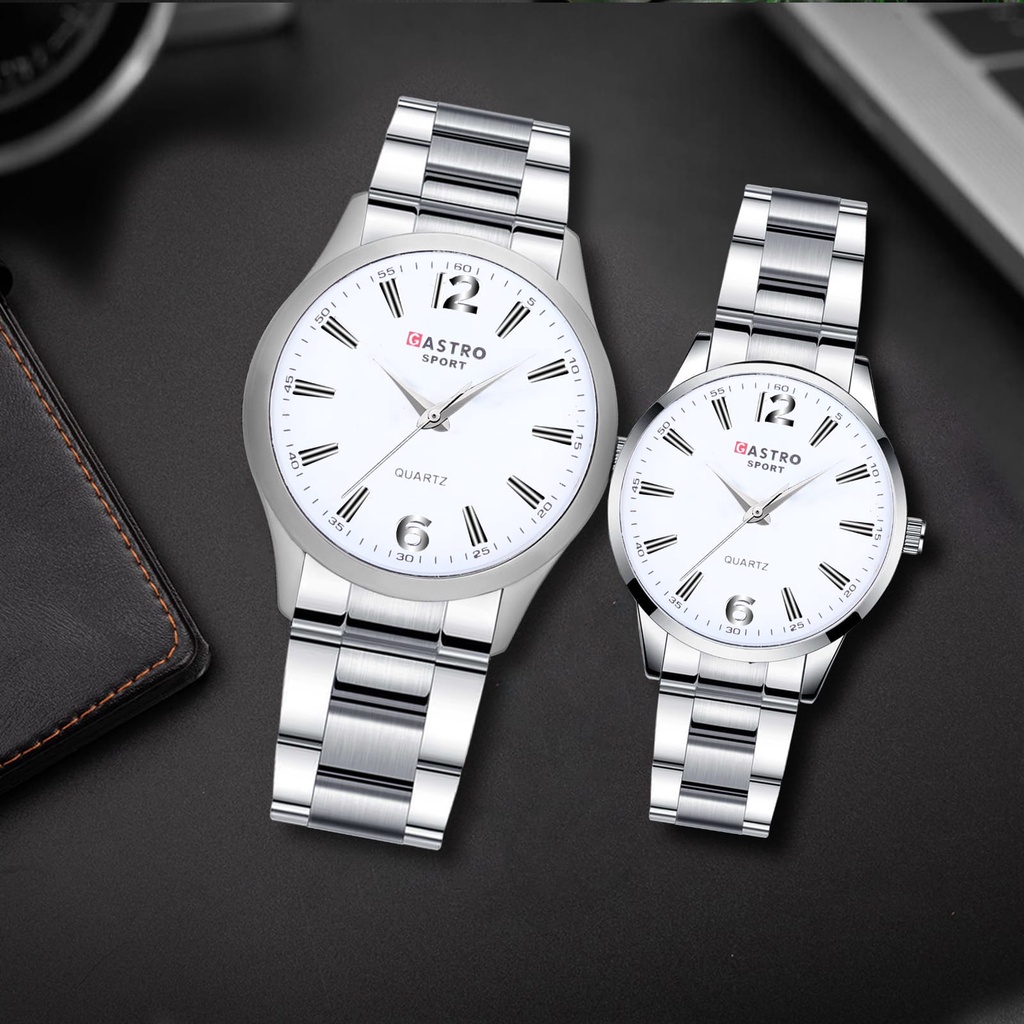 ✅COD JAM TANGAN COUPLE GASTRO SPORT RANTAI ORIGINAL JAM TANGAN PRIA / WANITA FASHION CASUAL ANALOG QUARTZ TALI STAINLESS STEEL JAM TANGAN PASANGAN KEREN