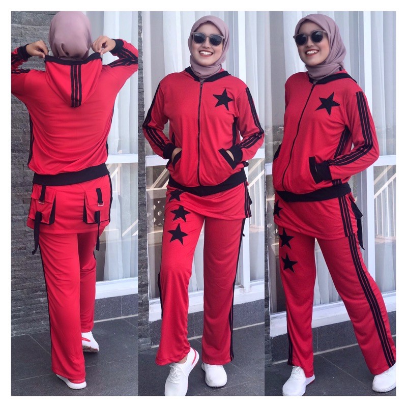 setelan pakaian olahraga baju senam muslim panjang rok setelan pakaian olahraga baju senam muslim panjang rok