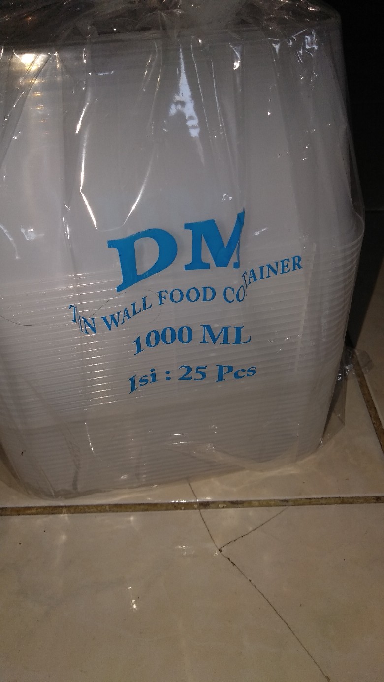 [isi 25pcs] Kotak Makan / Tepak / Thinwall Food Container Dm 1000ml Rec
