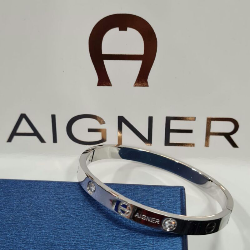 

GELANG AIGNER ALL STEEL GOLD FULSET BOX PAPERBAG ORIGINAL