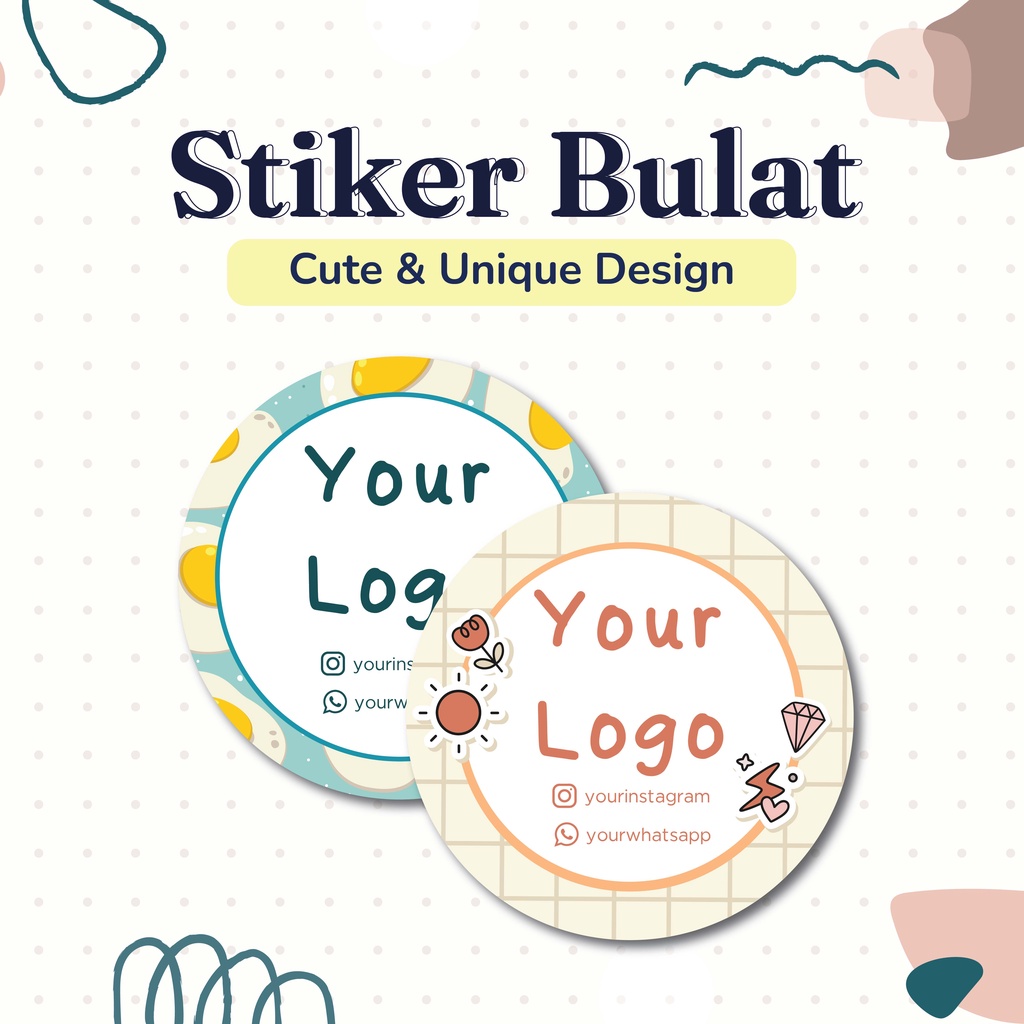 

Sticker VINYL/CHROMO Bulat [Cute & Unique Edition] Gambar Logo Cetak Label Stiker Makanan Toples Botol Kemasan - LEXIS