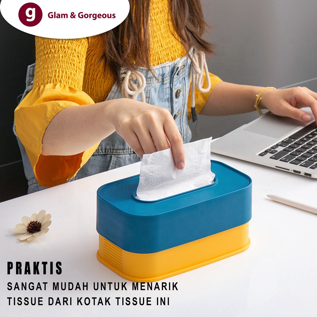 Kotak Tissue Unik Plastik Serbaguna Tissue Box Decorative KT001