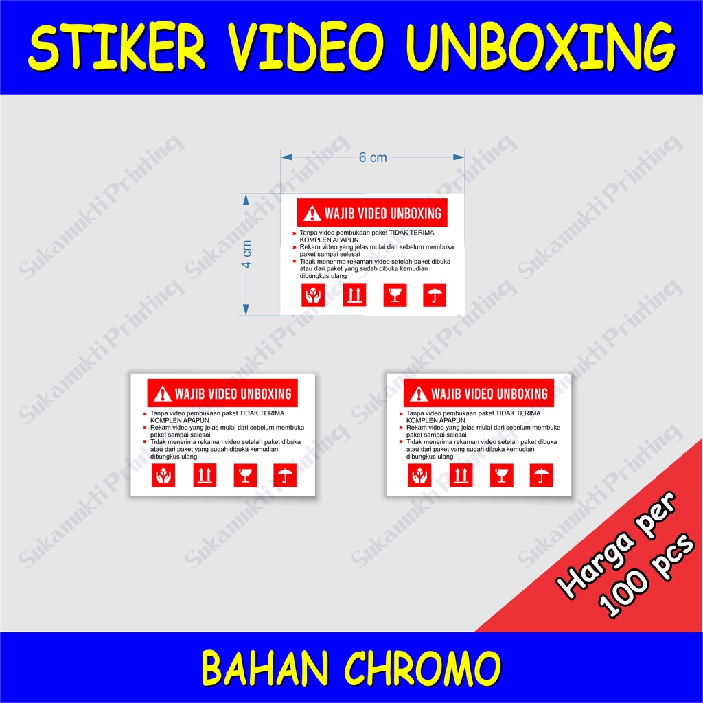 Stiker Video Unboxing, Stiker Peringantan VIdeo Unboxing