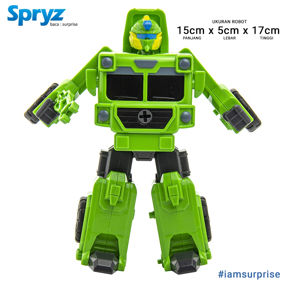 Spryz Revamp Robo Truck Green - Mainan Truk Robot Transformer DIY