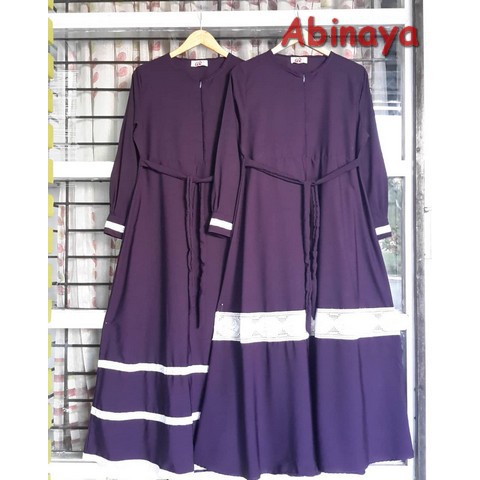 GAMIS SYARI JUMBO Dress Muslim BUSUI Abinaya Wolfis Monalisa renda 1 & 2