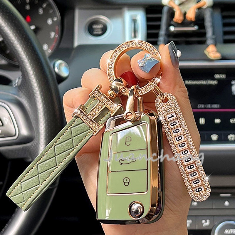 Case Kunci remote Mobil Bahan TPU Untuk Volkswagen Lavida Super Teng Ma Teng Jetta Passat Santana Lingdu Transit Perai Golf 7 MK7 Tiguan MK2TPU