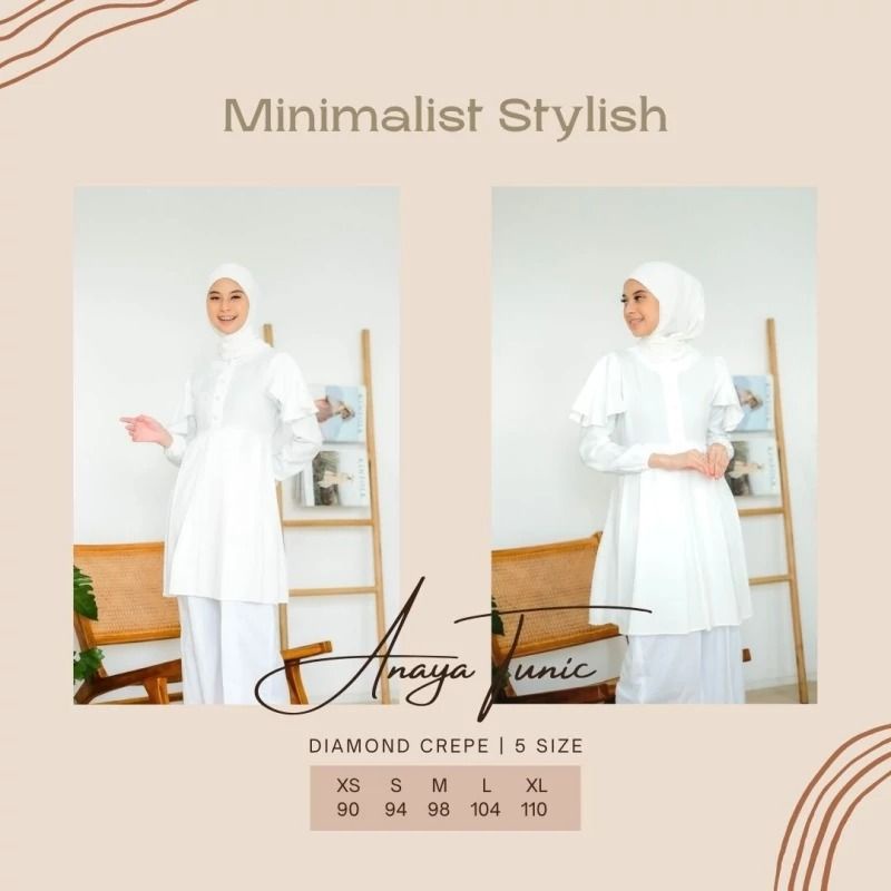 Anaya Tunik Cantik Black &amp; White fashion kekinian tidak pasaran