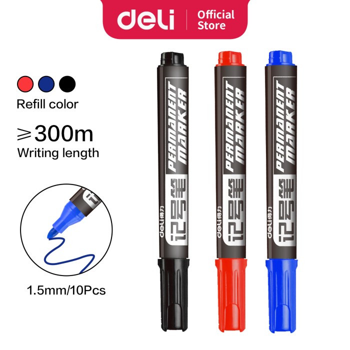 

TULIS-ALAT- DELI SPIDOL 10PCS/KOTAK,TINTA MINYAK,TIDAK MUDAH PUDAR 6881 - BIRU, 1 PCS -ALAT-TULIS.