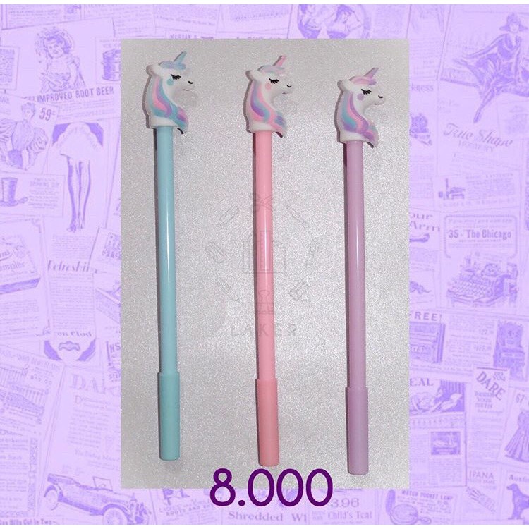 Pulpen Lucu Unik Murah Unicorn Pastel untuk Anak Perempuan