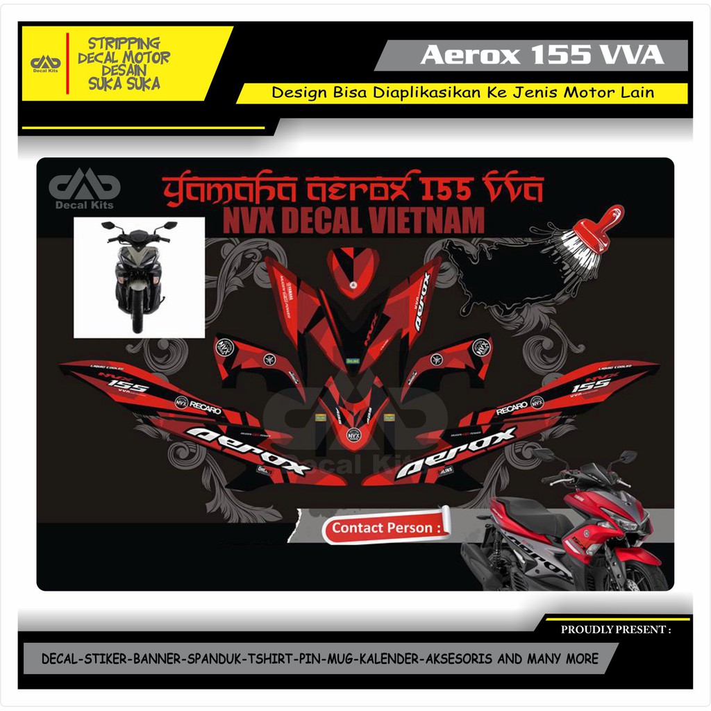 Decal Yamaha Aerox 155 Full Body NVX MERAH