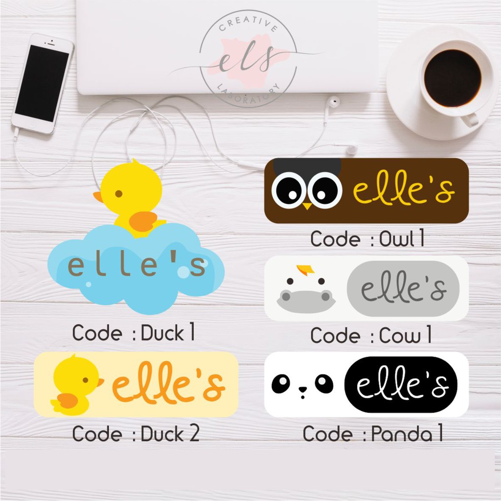 

stiker label nama custom waterproof anti air