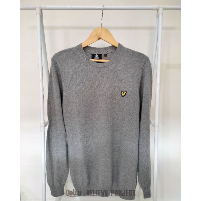 Crewneck Lyle and Scott Merino Jumper Grey