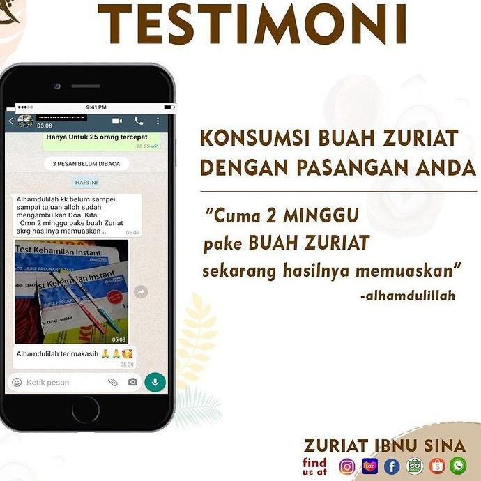 1.1 Flash Sale BUAH ZURIAT, ZURIAT PROMIL ORIGINAL IBNU SINA