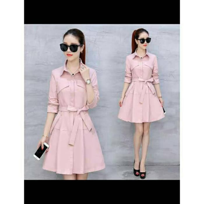 Baju Atasan Tunik wanita Dress midi Shilla - Putih