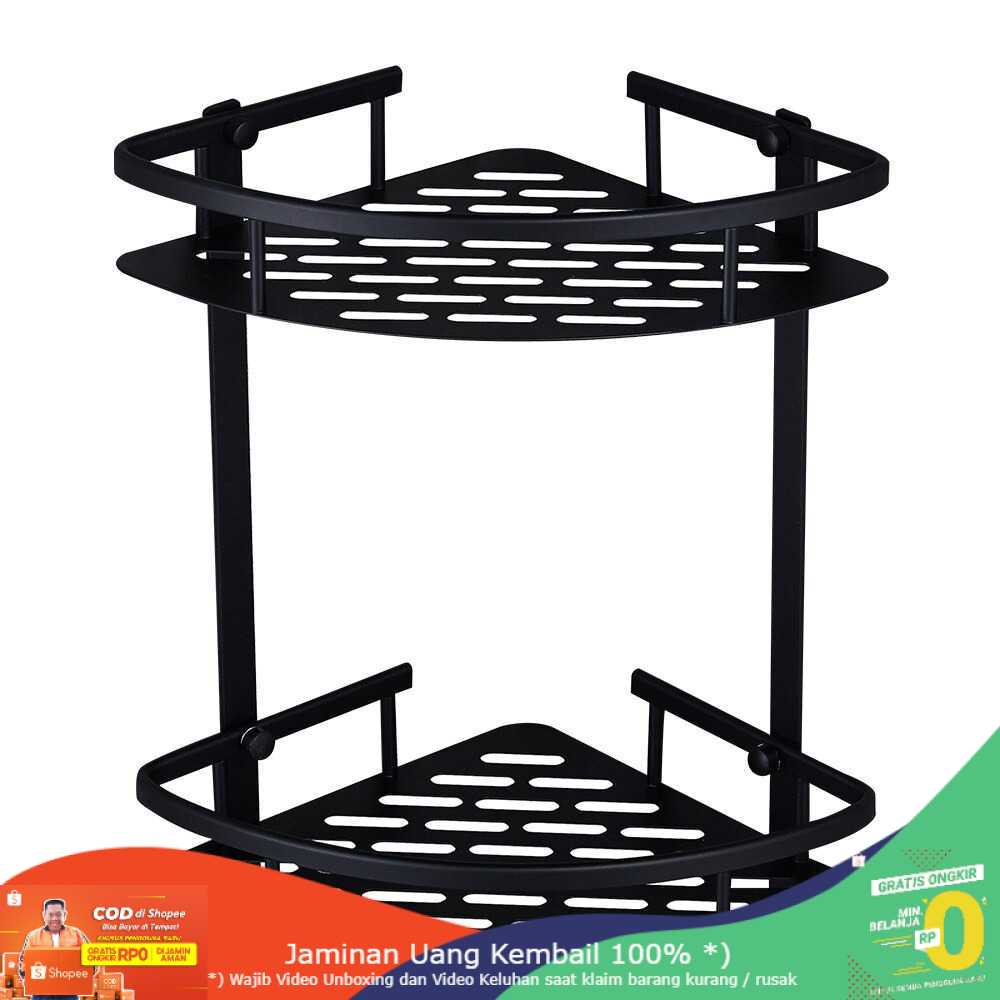 (BISA COD) RVOSTR LemonBest Rak Aluminum Triangular Organizer Rack Bathroom 2 Layers