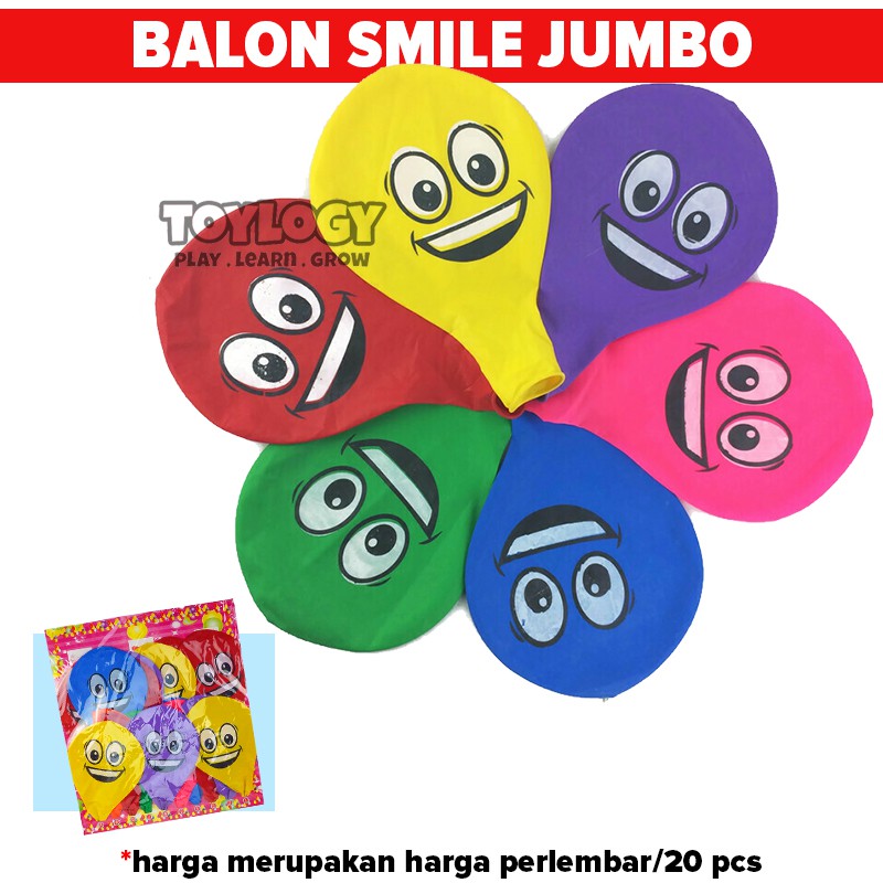 Jual Paket Balon Latex Karet Smile Jumbo Isi 20 Pc Tiup Pack Big