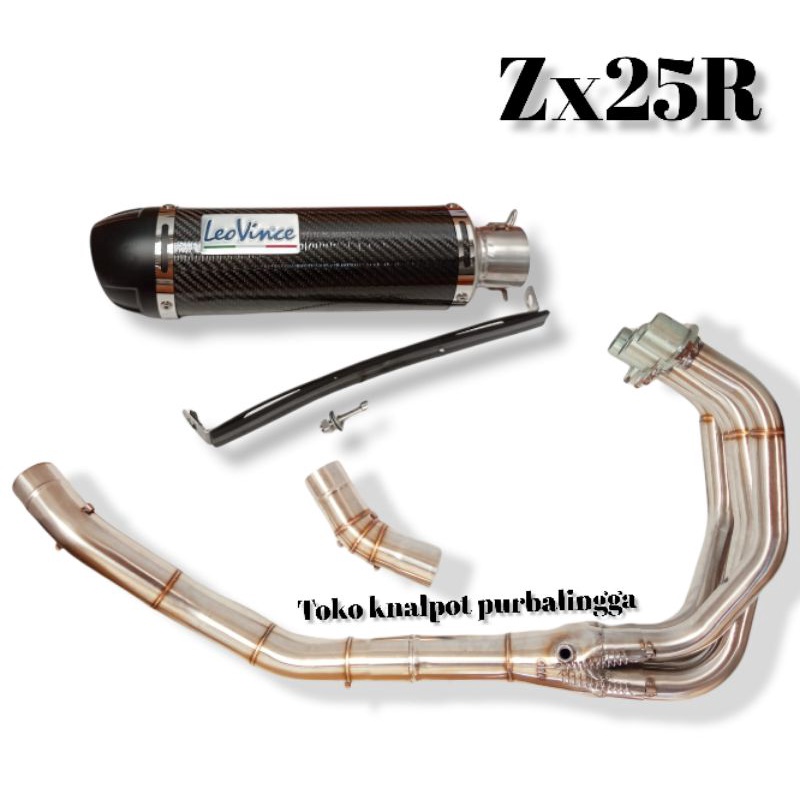 knalpot import LEOVINCE GP CORSA CARBON KEVLAR fullsystem kawasaki ninja zx25r header roll bending k