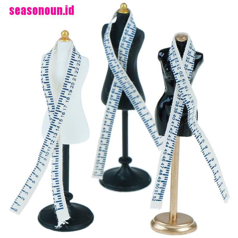 (seasonoun) Mainan Miniatur Manekin + Penggaris Skala 1: 12 Untuk Aksesoris Rumah Boneka