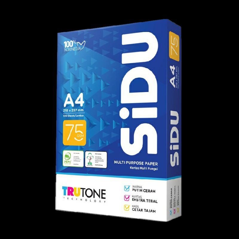 

Kertas HVS SIDU A4 75 GSM / Kertas Print / Kertas Fotocopy