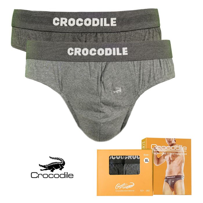 2 Pcs CD Crocodile Cokelat 521 - 262 Coklat Pria Dewasa | Celana Dalam Laki Laki Underwear | Open Karet Boxer