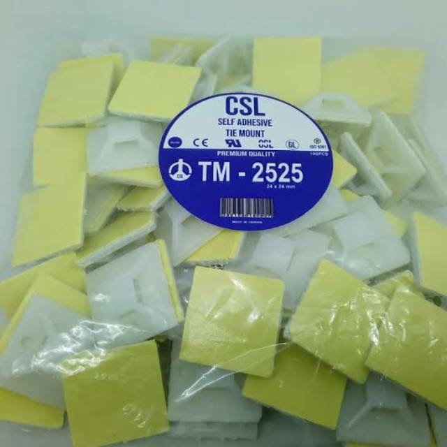 Pengikat Pengait Kabel Cable Ties Mount Mounts 25 x 25 mm