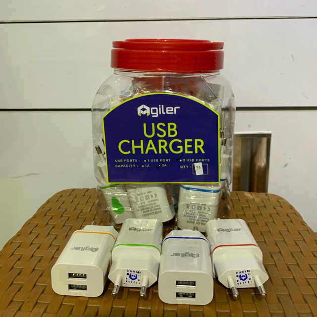 CHARGER 2USB ECERAN AGILER CHARGER 2A