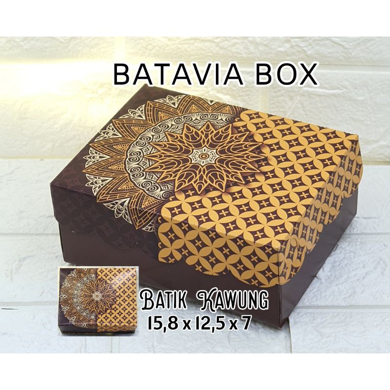 

Box snack dus kue uk 15,8x12,5 Motif Batik Kawung