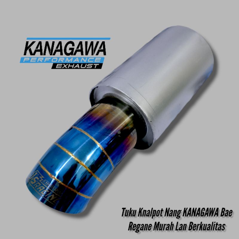 Knalpot Mobil JS Racing Muffler Biru Bass Bulat - Exhaust tip / Ujung Mufler Kenalpot Variasi Ngebas