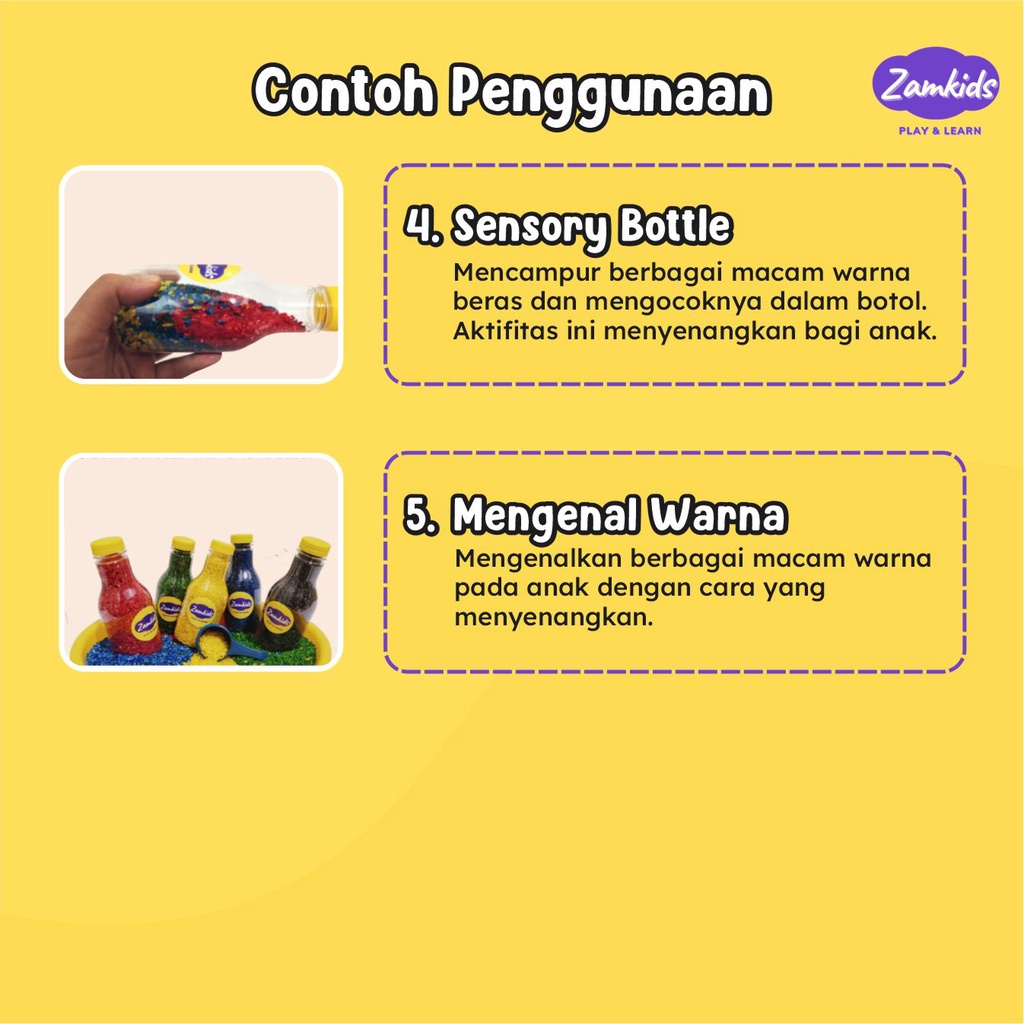 RAINBOW RICE MAINAN MONTESSORI MONTESORI BERAS WARNA WARNI MAINAN EDUKASI ANAK BAYI