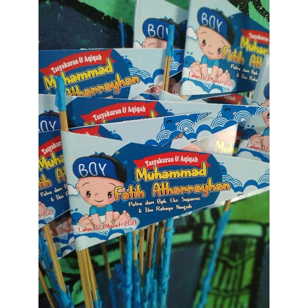 Bendera Aqiqah Free Custom Murah