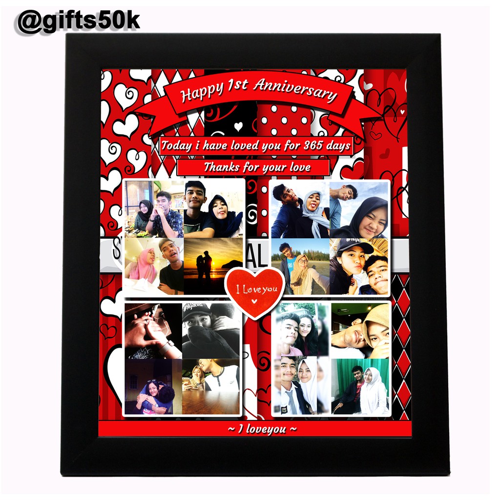 

Scrapframe kado kado ulang tahun desain merah bunga