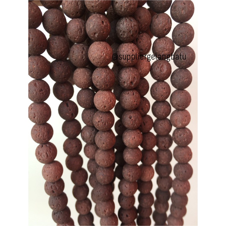 renceng brown lava stone coklat 10mm batu akik merapi larva atsiri brown aksesoris supplier bahan