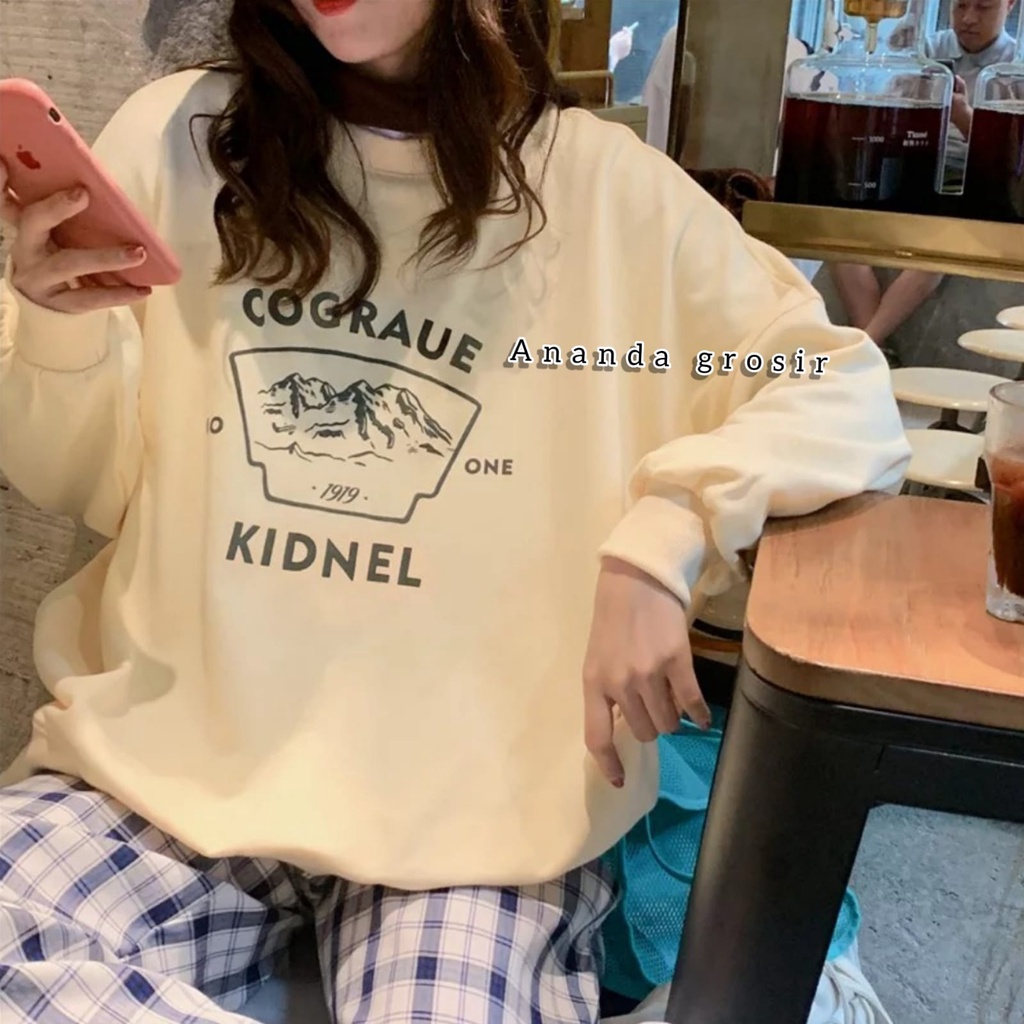 SWEATER OVERSIZE COGRAUE KIDNEL SWEATSHIRT - SWEATER WANITA BASIC OBLONG