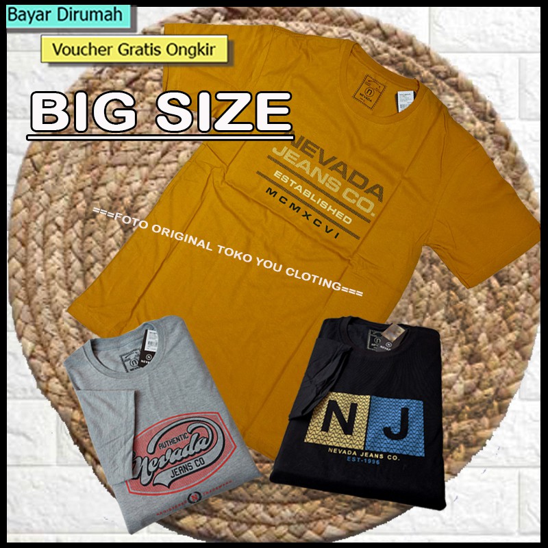 Kaos Oblong NEVADA Full Tag S-XXL Jumbo Size