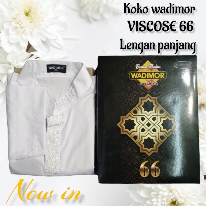 terbaru Baju koko wadimor lengan panjang pria bordir - Putih VISCOSE66, L