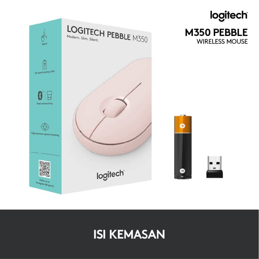 Logitech Pebble Wireless Bluetooth Mouse M350 - Peach