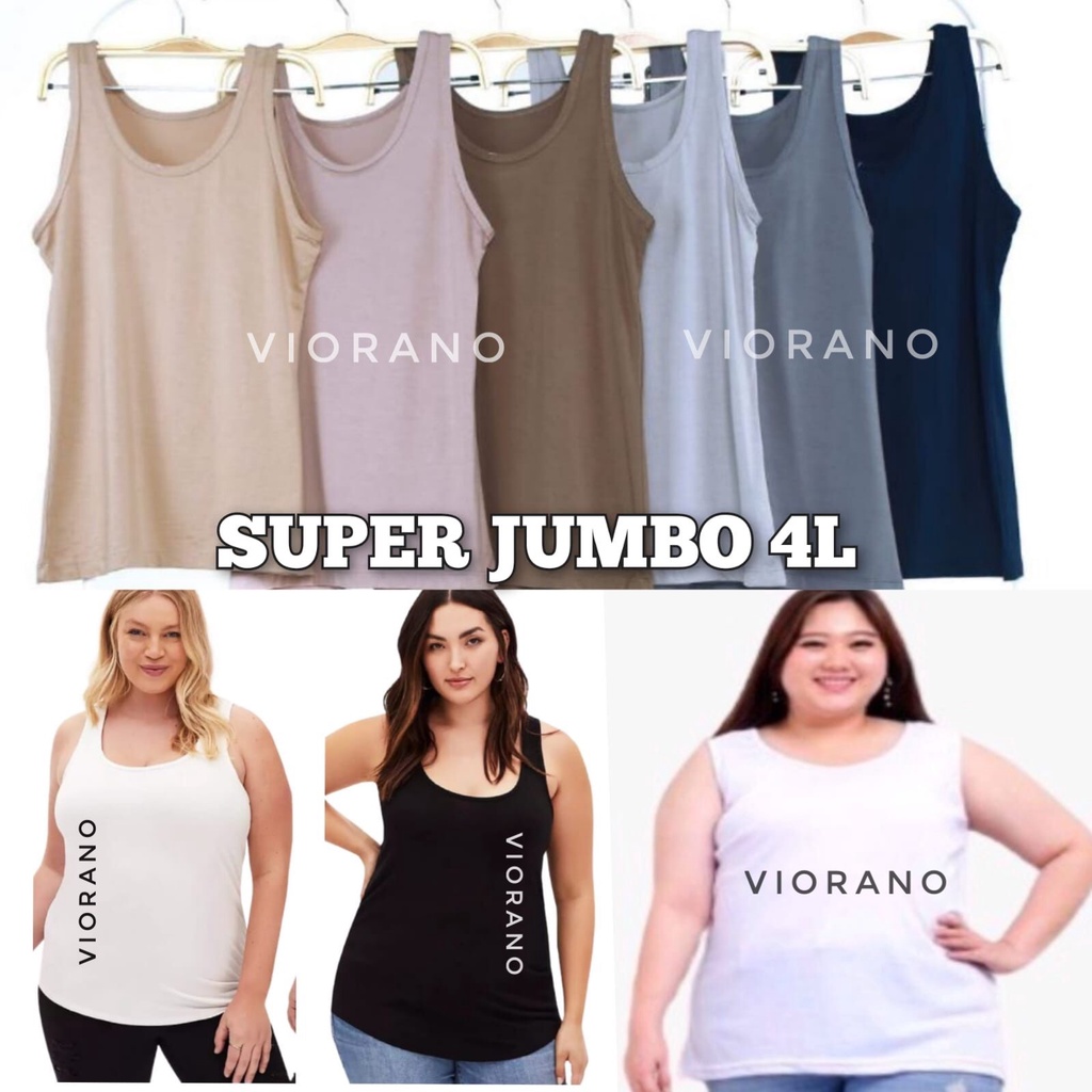 Super Jumbo Singlet Cewek Tanktop Wanita XXXL Tentop Tali Lebar Kaos GeDe banget Jumbo LD 140cm Strech Melar Super Jumbo Singlet Cewe 4L XXXL Premium Adem