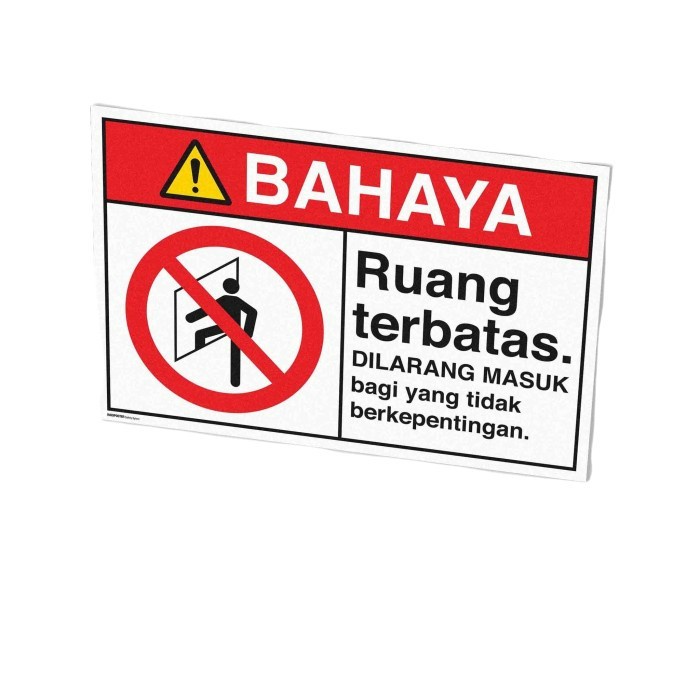 

sign akrilik bahaya ruang terbatas / akrilik dilarang masuk