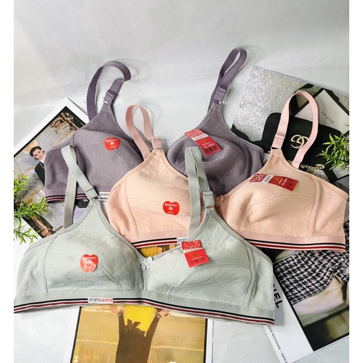RC Bodyfit Bra Wanita/Sport Bra/Bh Bodifit Bra Tanpa Kawat dan Tanpa Busa List Karet Size 34-42-1