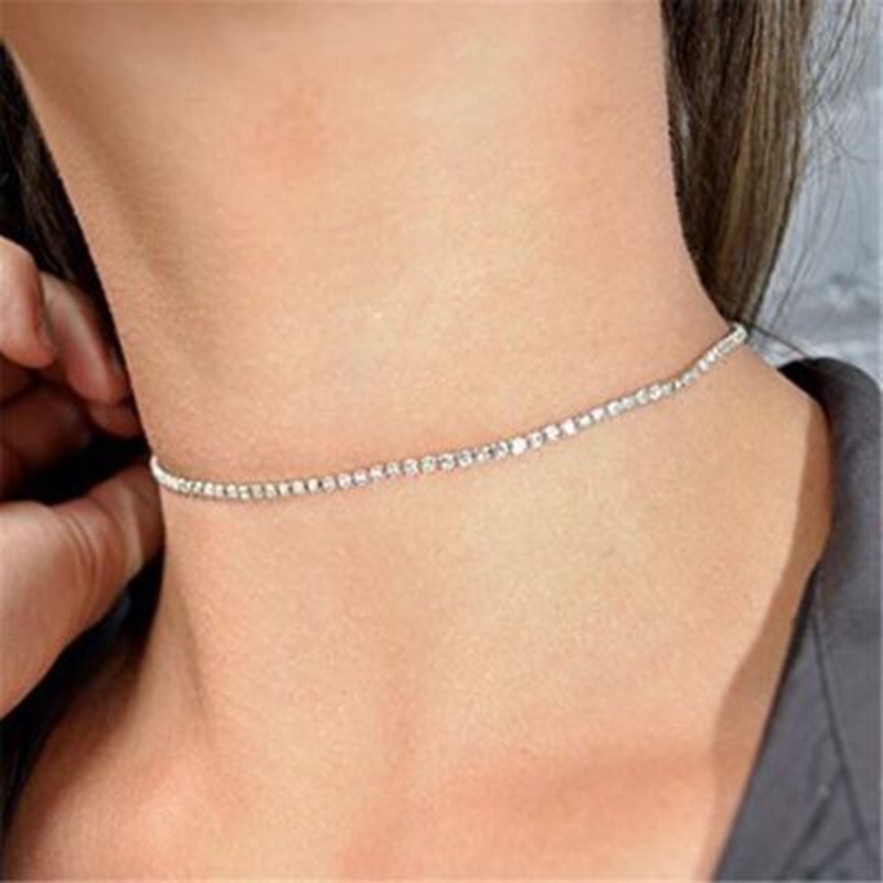 Rantai Klavikula Kristal Wanita Fashion Zircon Kalung / Aksesoris Perhiasan