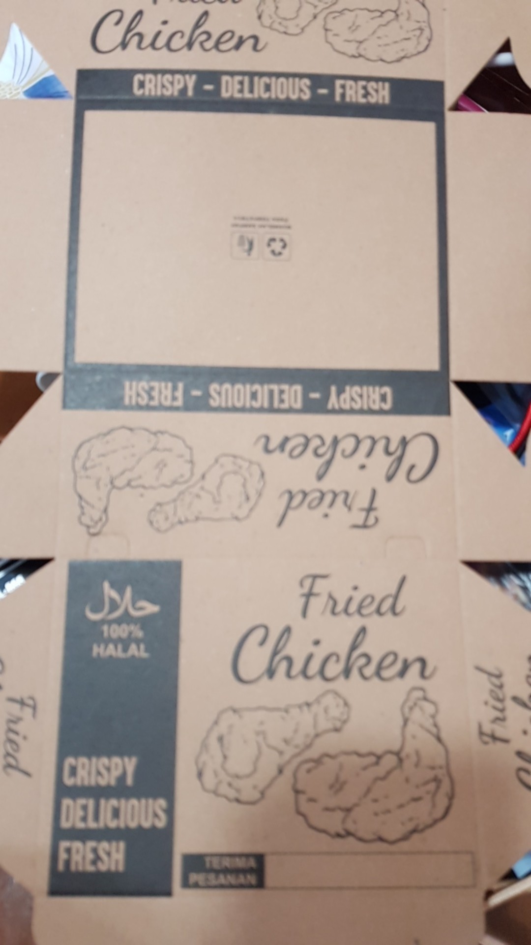 Box Fried Chicken Model 1pcs / Kotak Fried Chicken / Dus Ayam / Dus Fried Chicken / Box Ayam Goreng