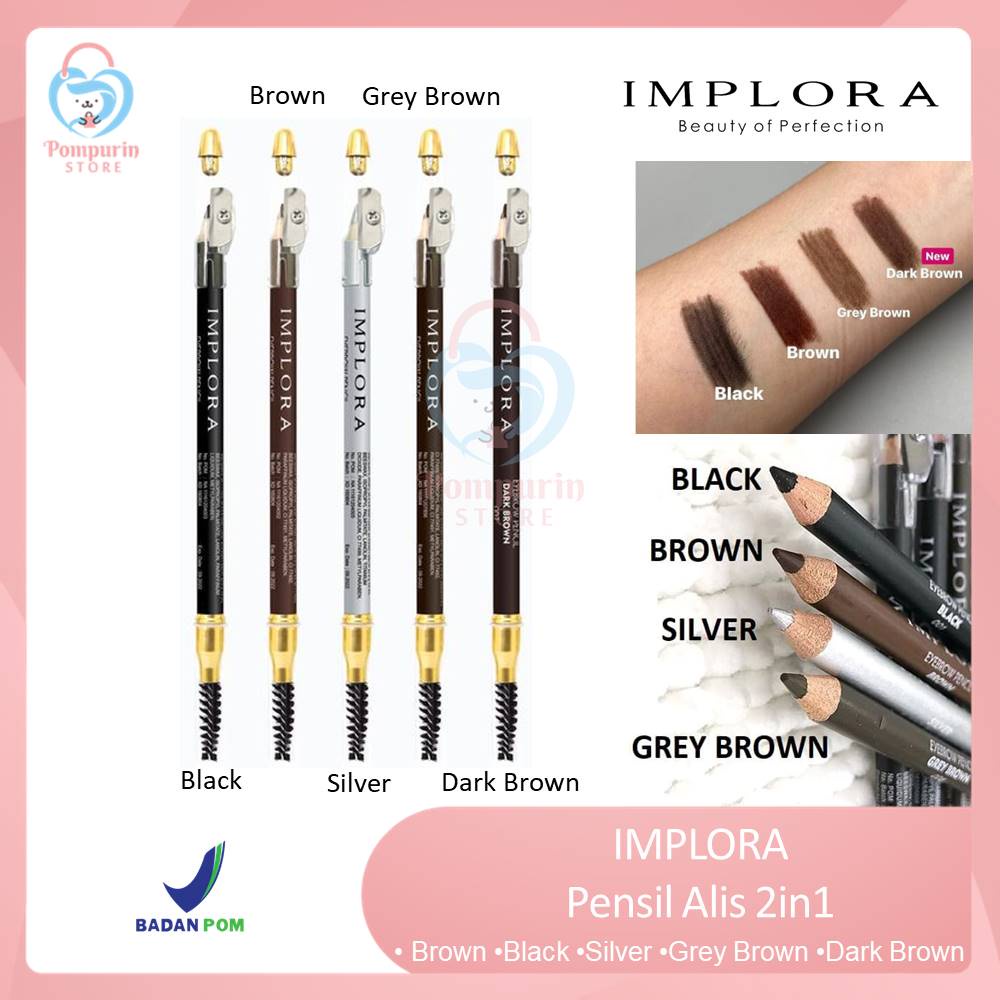 Jual IMPLORA Pensil Alis 2in1 - Eyebrow Pencil Original BPOM Indonesia ...