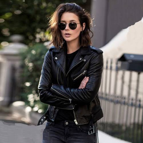 Jaket Kulit Wanita Ramones Changcuters Korea Blazer